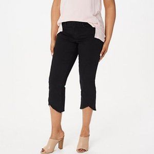 NWT NYDJ CRISS CROSS HEM SLIM CAPRI JEANS BLACK 00 & 2